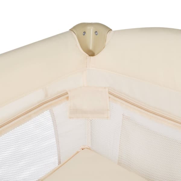 Rejseseng med puslemadras og transporttaske - beige