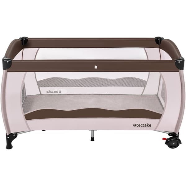 Weekendseng 126x65x80cm med transporttaske - coffee