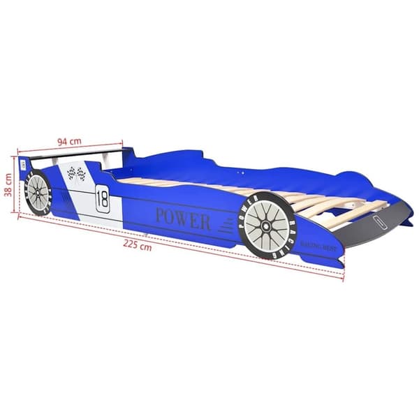 vidaXL Lastensänky kilpa-auto 90x200 cm Sininen