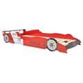 Miniatyrbild 5 av 9: vidaXL LED Barnsäng racerbil 90x200 cm röd