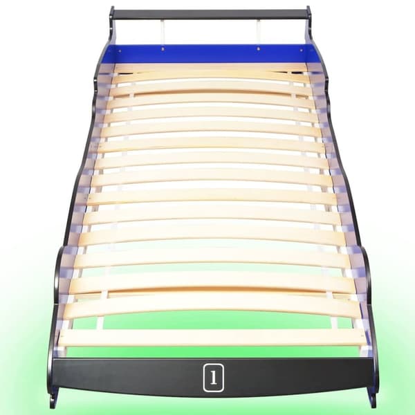 vidaXL LED Barnsäng racerbil 90x200 cm blå