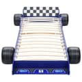 Miniatyrbild 3 av 6: vidaXL Barnsäng racerbil 90x200 cm blå