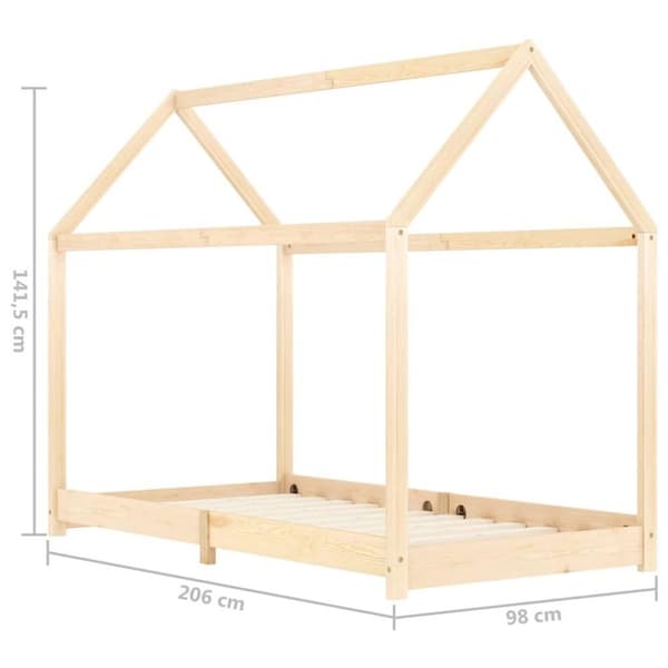 vidaXL Barnsäng massiv furu 90x200 cm