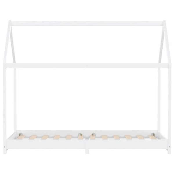 vidaXL Seng/Sengeramme for barn heltre furu hvit 90x200 cm change1