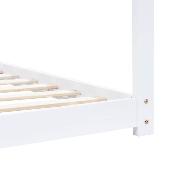 vidaXL sengestel til børneseng 90 x 200 cm massivt fyrretræ hvid change1