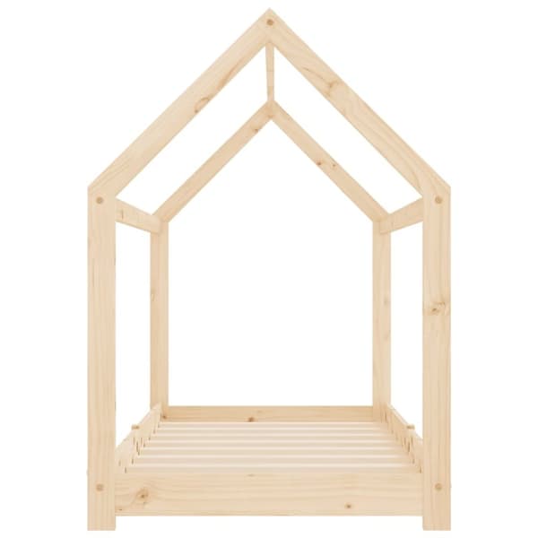 vidaXL Seng/Sengeramme barn grå heltre furu 70x140 cm change1