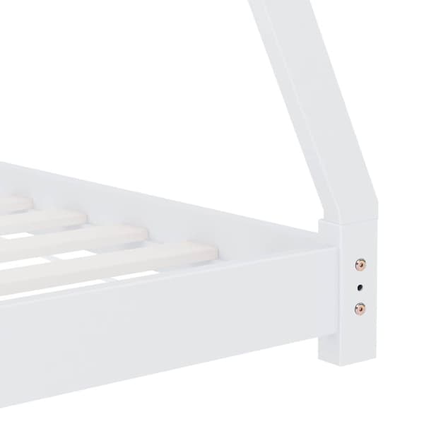 vidaXL sengestel til børneseng 70 x 140 cm massivt fyrretræ hvid change1