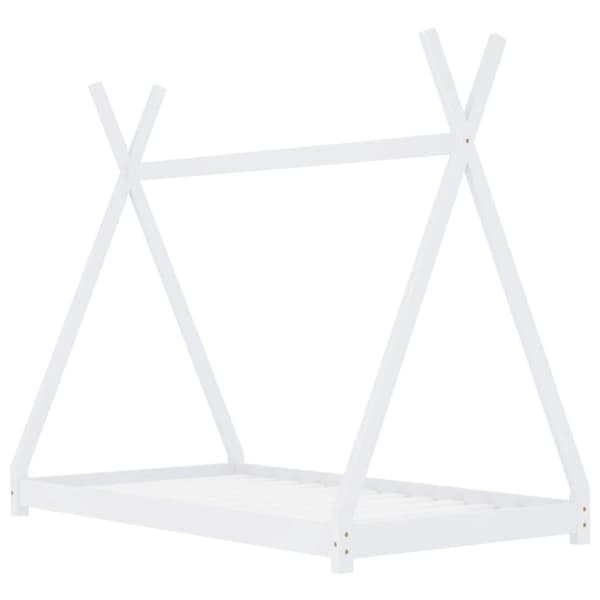 vidaXL sengestel til børneseng 70 x 140 cm massivt fyrretræ hvid change1