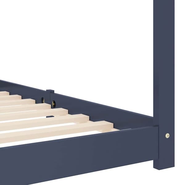 vidaXL sengestel til børneseng 70 x 140 cm massivt fyrretræ grå change1