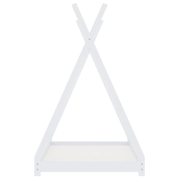 vidaXL Seng/Sengeramme for barn heltre furu hvit 70x140 cm change1