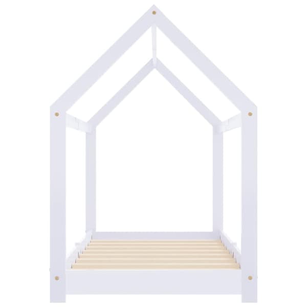 vidaXL Seng/Sengeramme for barn heltre furu hvit 80x160 cm change1