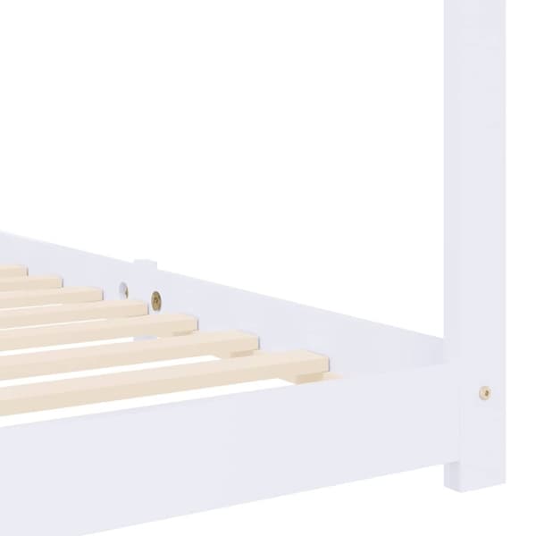 vidaXL Seng/Sengeramme for barn heltre furu hvit 80x160 cm change1