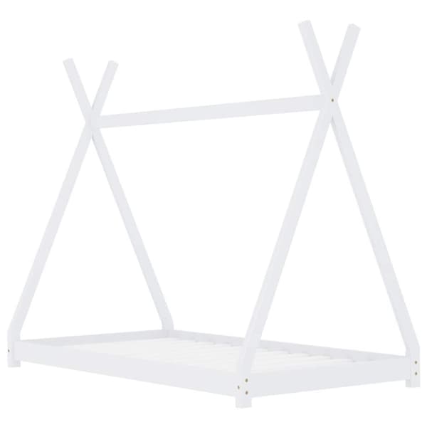 vidaXL sengestel til børneseng 80 x 160 cm massivt fyrretræ hvid change1