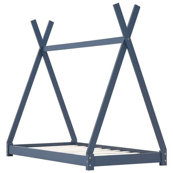 vidaXL sengestel til børneseng 80 x 160 cm massivt fyrretræ grå change1