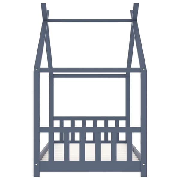 vidaXL Sengeramme for barn heltre furu grå 90x200 cm
