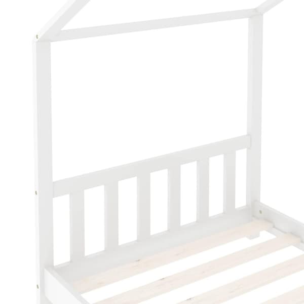 vidaXL Sengeramme for barn heltre furu hvit 80x160 cm