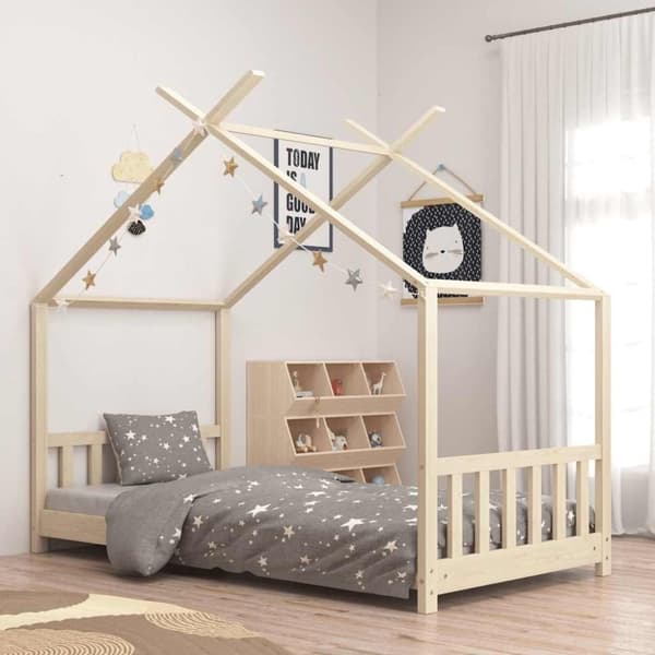 vidaXL Barnsäng massiv furu 80x160 cm