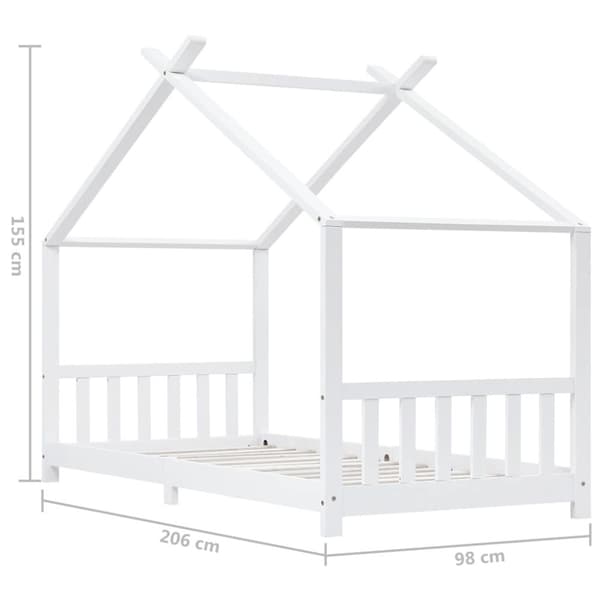 vidaXL Barnsäng vit massiv furu 90x200 cm