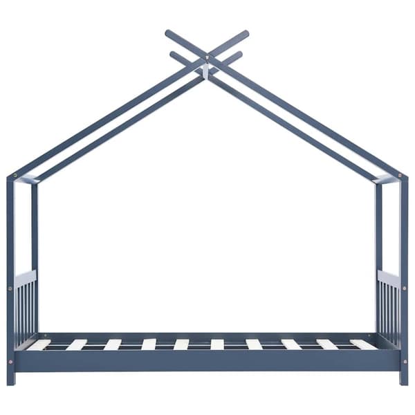 vidaXL sengestel til børneseng 80 x 160 cm massivt fyrretræ grå