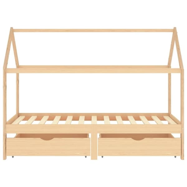 vidaXL sengestel til børn med skuffer 90x200 cm massivt fyrretræ
