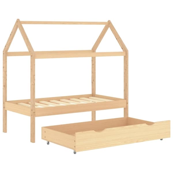 vidaXL Ramme for barneseng med skuff heltre furu 70x140 cm