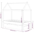 Miniatyrbillede 7 af 7: vidaXL sengestel til børn + skuffe 70x140 cm massivt fyrretræ mørkegrå
