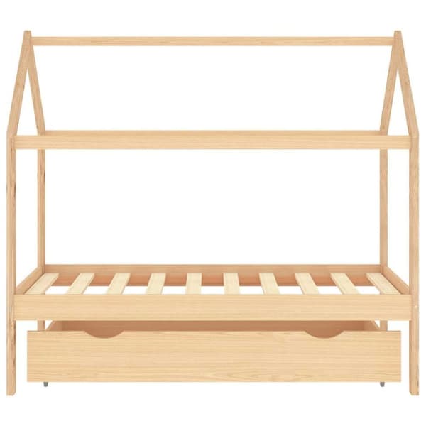 vidaXL Ramme for barneseng med skuff heltre furu 80x160 cm