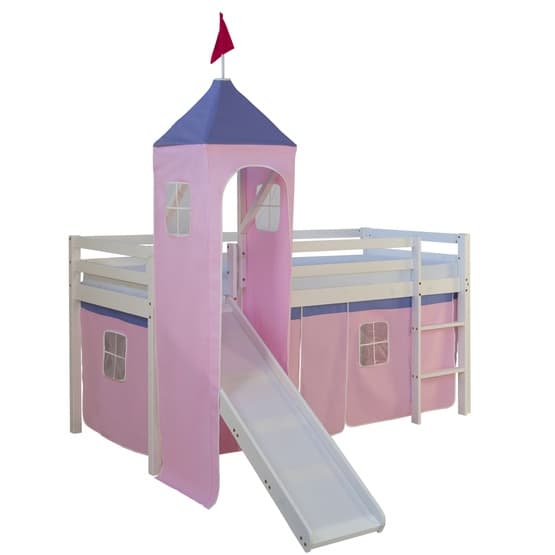 Loftseng Med Gardin - Rutsjebane - Tårn - Pink