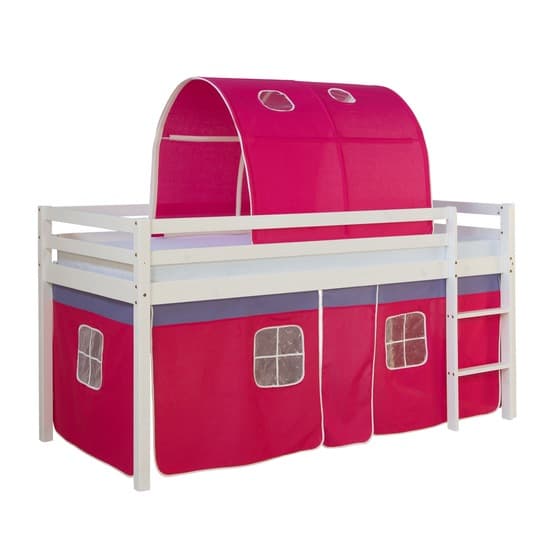 Loftsäng Med Gardin - Tunnel - Cerise