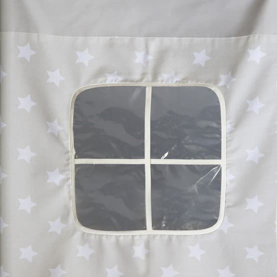 Loftseng Med Gardin - Rutsjebane - Tårn - Grå - Stjerner - 90x200