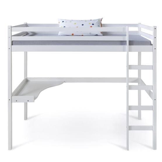 Hög Loftsäng - Med skrivbord - Vit