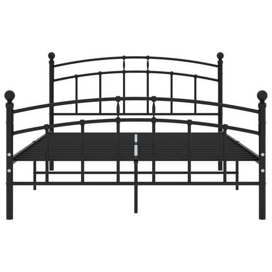 Sängram Med Båge Svart Metall 200X200 Cm