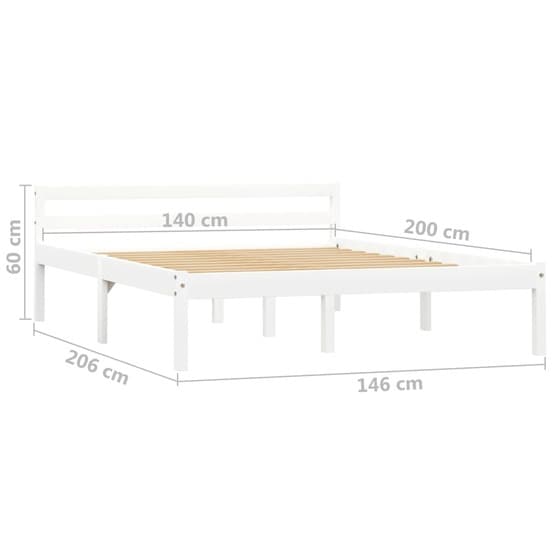 Sängram Vit Massiv Furu 200X140 Cm