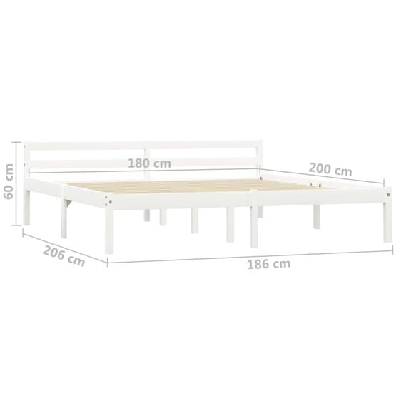 Sängram Vit Massiv Furu 200X180 Cm