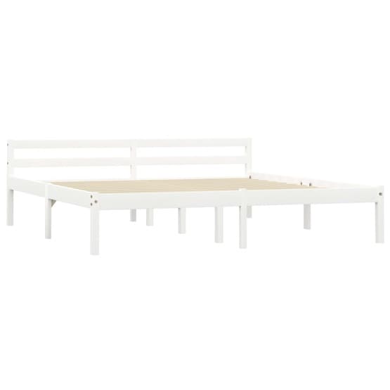 Sängram Vit Massiv Furu 200X180 Cm