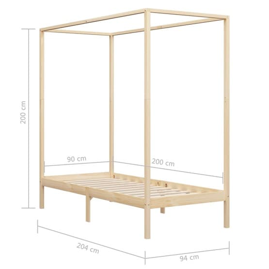 Sängram Himmelsäng Massiv Furu 90X200 Cm