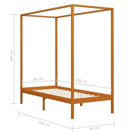 Sängram Himmelsäng Honungsbrun Massiv Furu 90X200 Cm