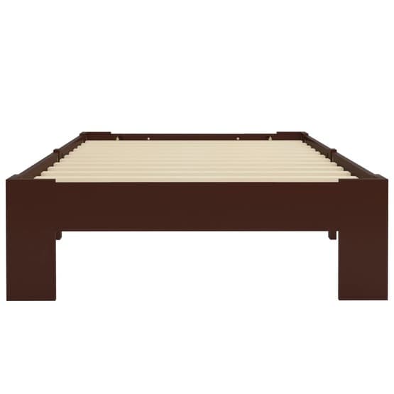 Sängram Mörkbrun Massiv Furu Mörka Ben 90X200 Cm