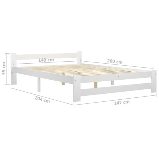 Sängram Vit Massiv Furu 140X200 Cm
