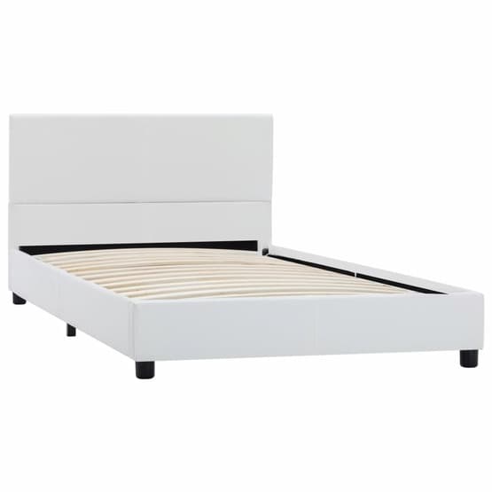 Sängram Vit Konstläder Huvudända 90X200 Cm