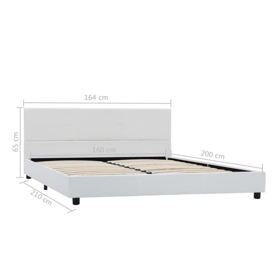 Sängram Vit Konstläder Huvudända 160X200 Cm