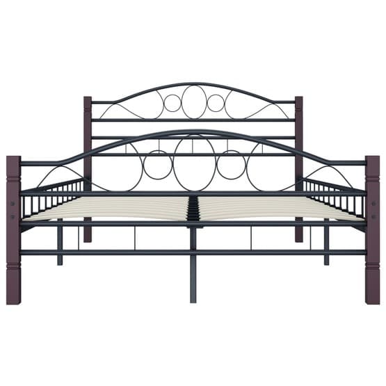 Sängram Svart Metall Kringlor 120X200 Cm