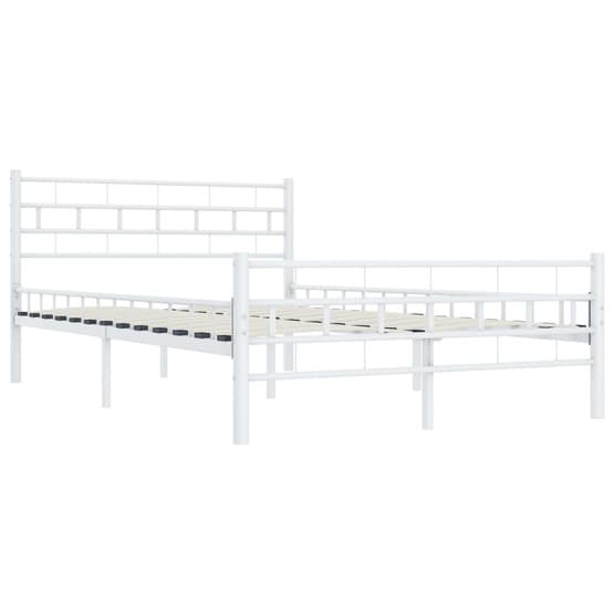 Sängram Vit Metall Rutor 120X200 Cm