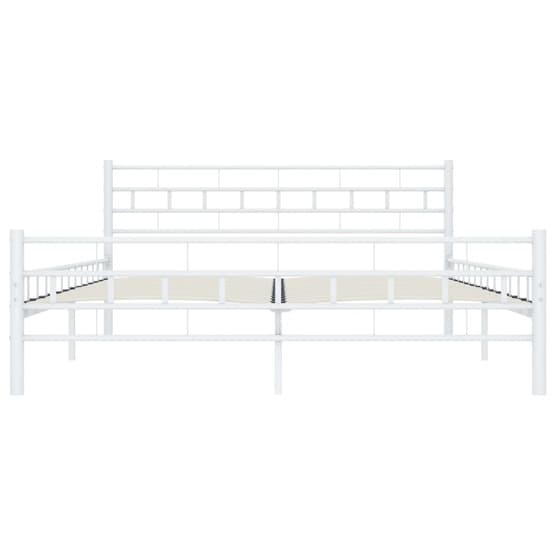 Sängram Vit Metall Rutor 140X200 Cm