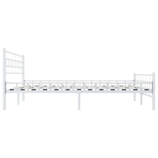 Sängram Vit Metall Rutor 140X200 Cm