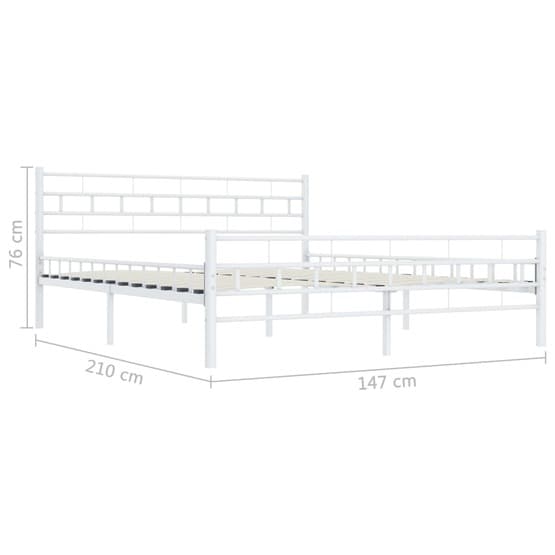 Sängram Vit Metall Rutor 140X200 Cm