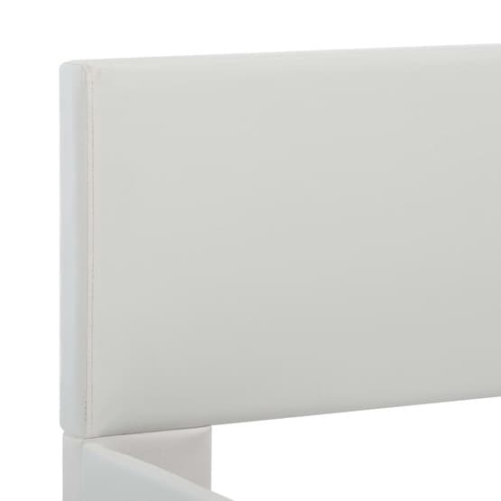 Sängram Med Led Vit Konstläder Oval 100X200 Cm