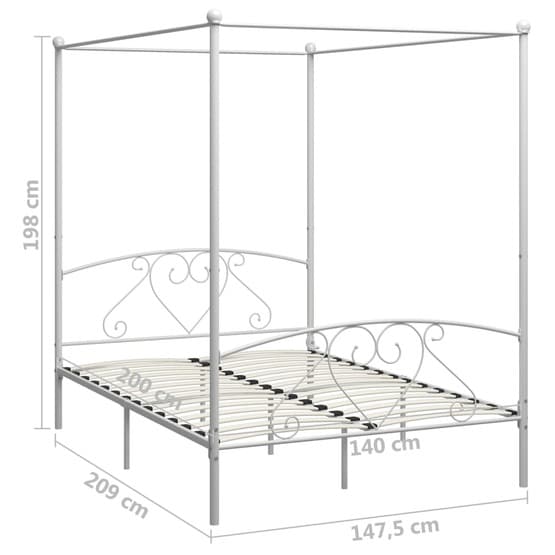 Himmelsäng Vit Metall Med Hjärta 140X200 Cm