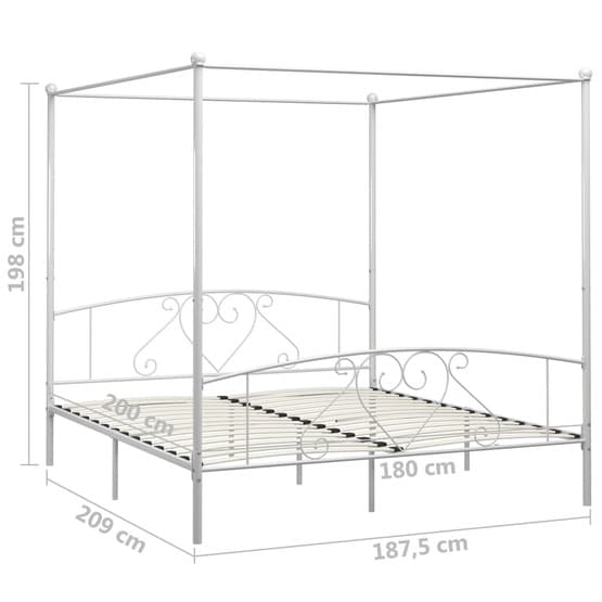 Himmelsäng Vit Metall Med Hjärta 180X200 Cm