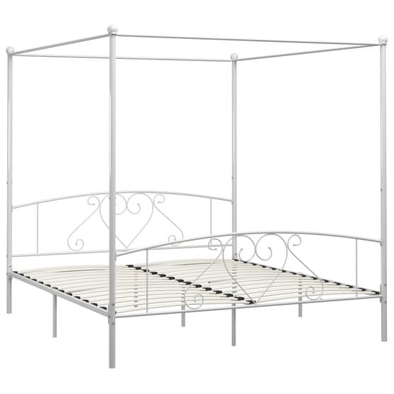 Himmelsäng Vit Metall Med Hjärta 180X200 Cm